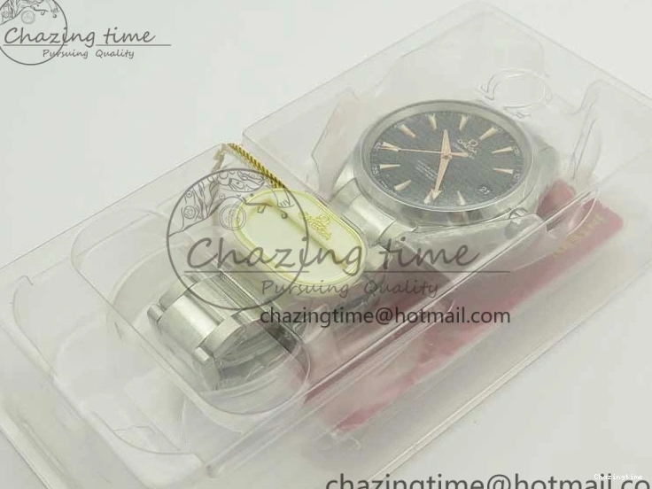 0228 FlexibleFit Aqua Terra 150M SS VSF 1:1 Best Edition Black Wave Textured Dial RG Hand on SS Bracelet A8500 Super Clone 8032